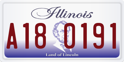 IL license plate A180191