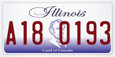 IL license plate A180193