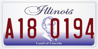 IL license plate A180194