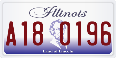 IL license plate A180196