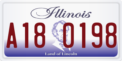 IL license plate A180198