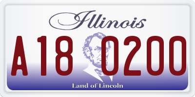 IL license plate A180200