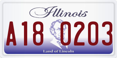 IL license plate A180203