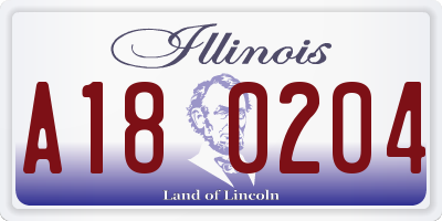 IL license plate A180204