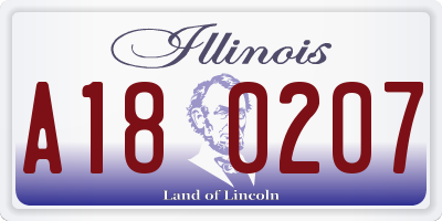 IL license plate A180207