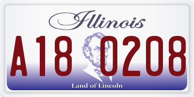 IL license plate A180208