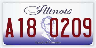 IL license plate A180209