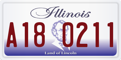 IL license plate A180211