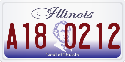 IL license plate A180212