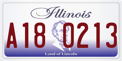 IL license plate A180213