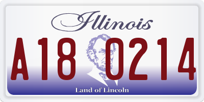 IL license plate A180214