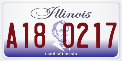 IL license plate A180217