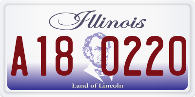 IL license plate A180220