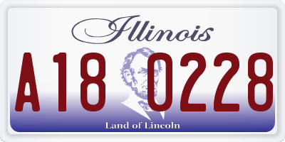 IL license plate A180228