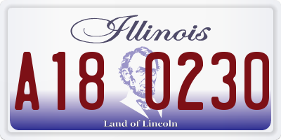 IL license plate A180230