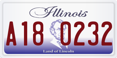 IL license plate A180232