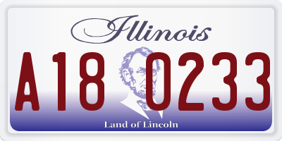 IL license plate A180233