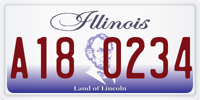 IL license plate A180234