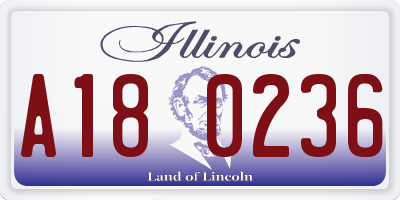 IL license plate A180236