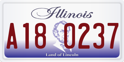 IL license plate A180237