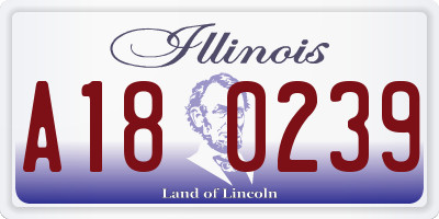 IL license plate A180239