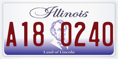 IL license plate A180240
