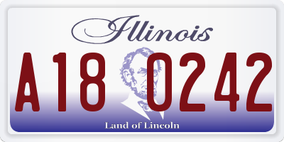 IL license plate A180242