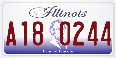 IL license plate A180244