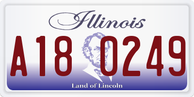 IL license plate A180249