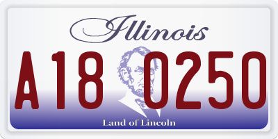 IL license plate A180250