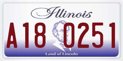 IL license plate A180251