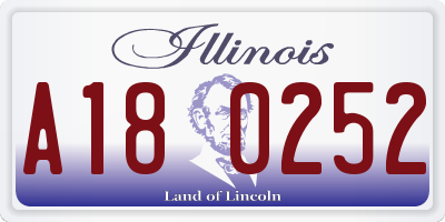 IL license plate A180252