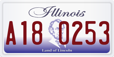 IL license plate A180253