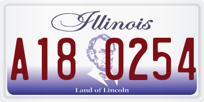 IL license plate A180254