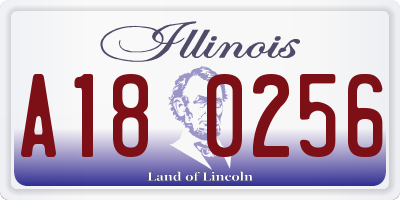 IL license plate A180256