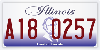 IL license plate A180257