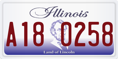 IL license plate A180258