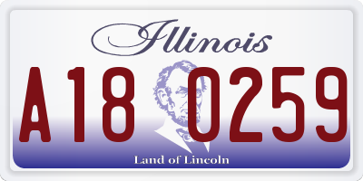 IL license plate A180259