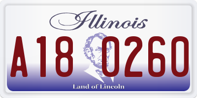 IL license plate A180260