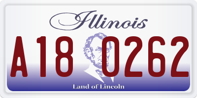 IL license plate A180262