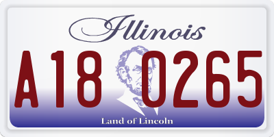 IL license plate A180265