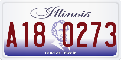 IL license plate A180273