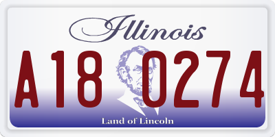 IL license plate A180274