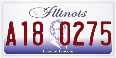 IL license plate A180275
