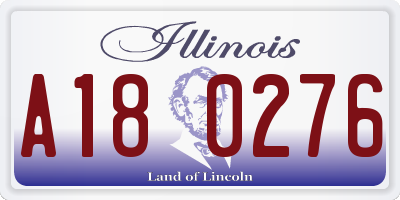 IL license plate A180276