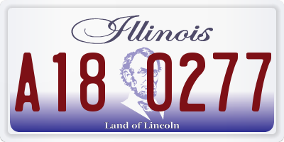 IL license plate A180277