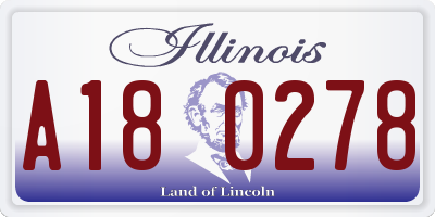 IL license plate A180278