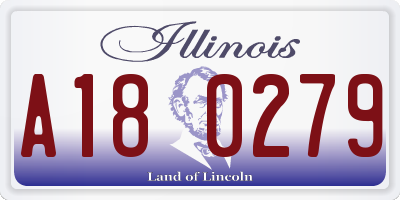 IL license plate A180279