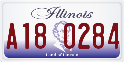 IL license plate A180284