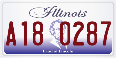 IL license plate A180287